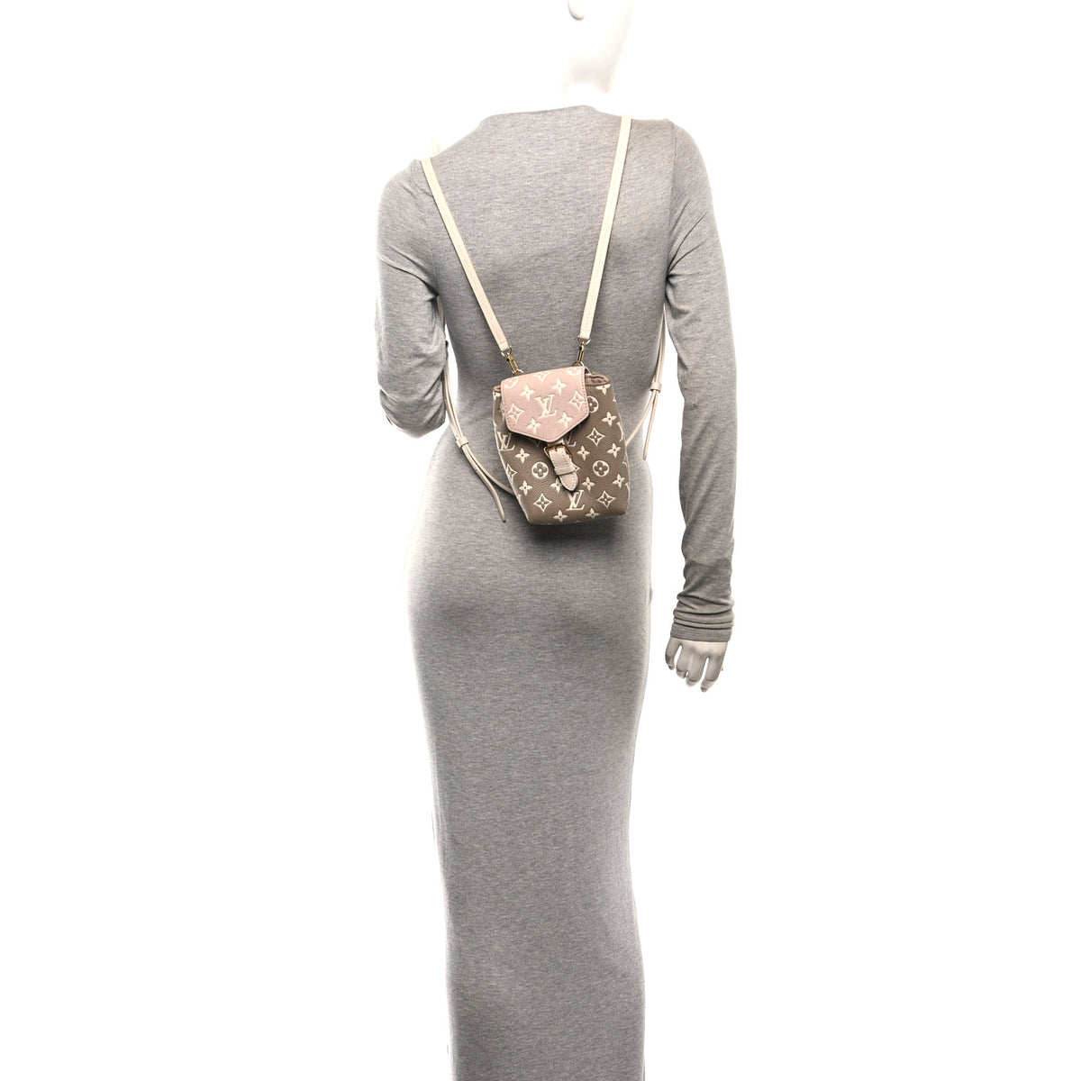 Empreinte Monogram Spring In The City Tiny Backpack Kaki Beige Cream
