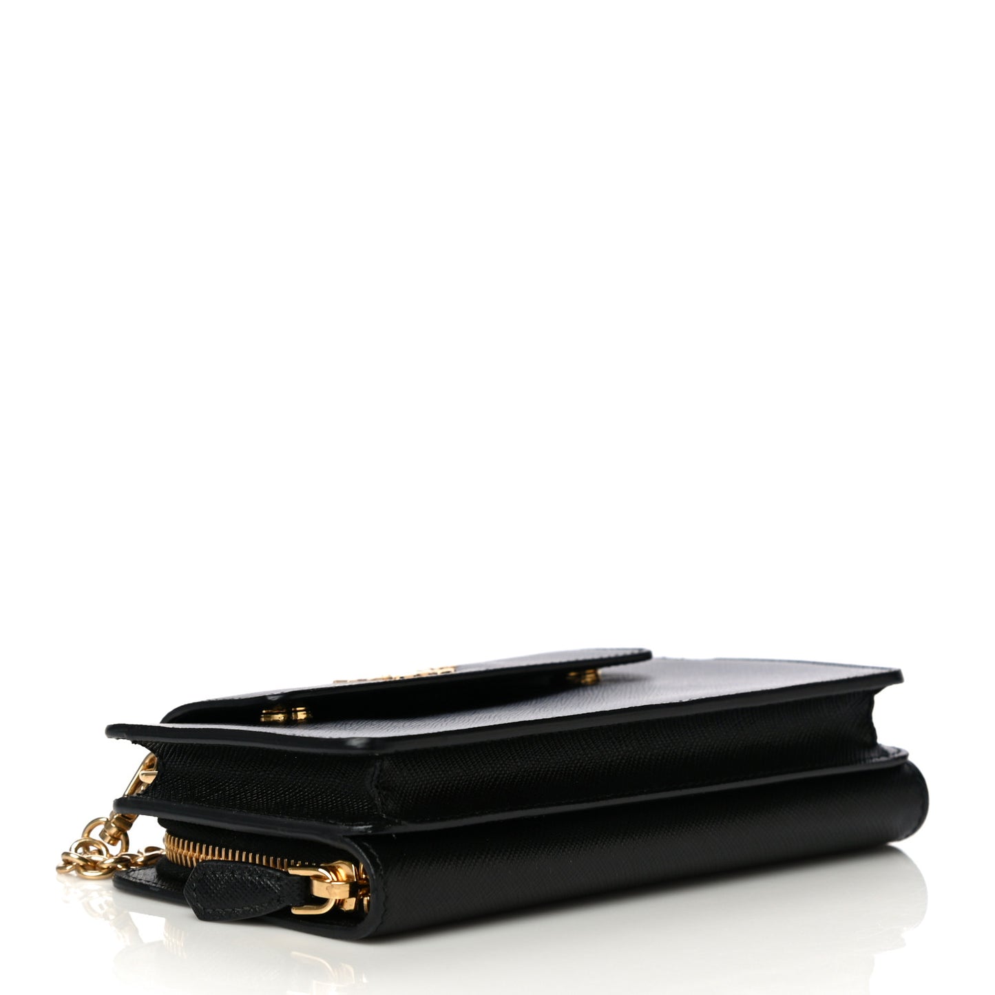 Saffiano Chain Wallet Black
