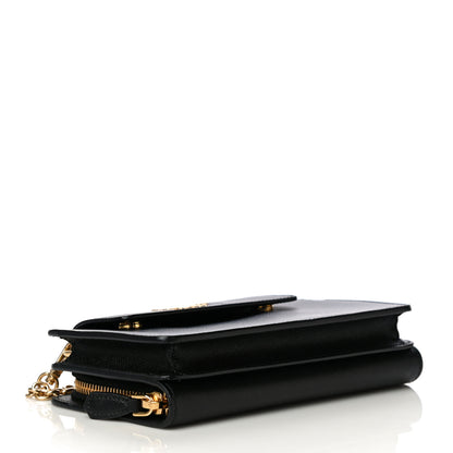 Prada Saffiano Chain Wallet Black 3 of 9
