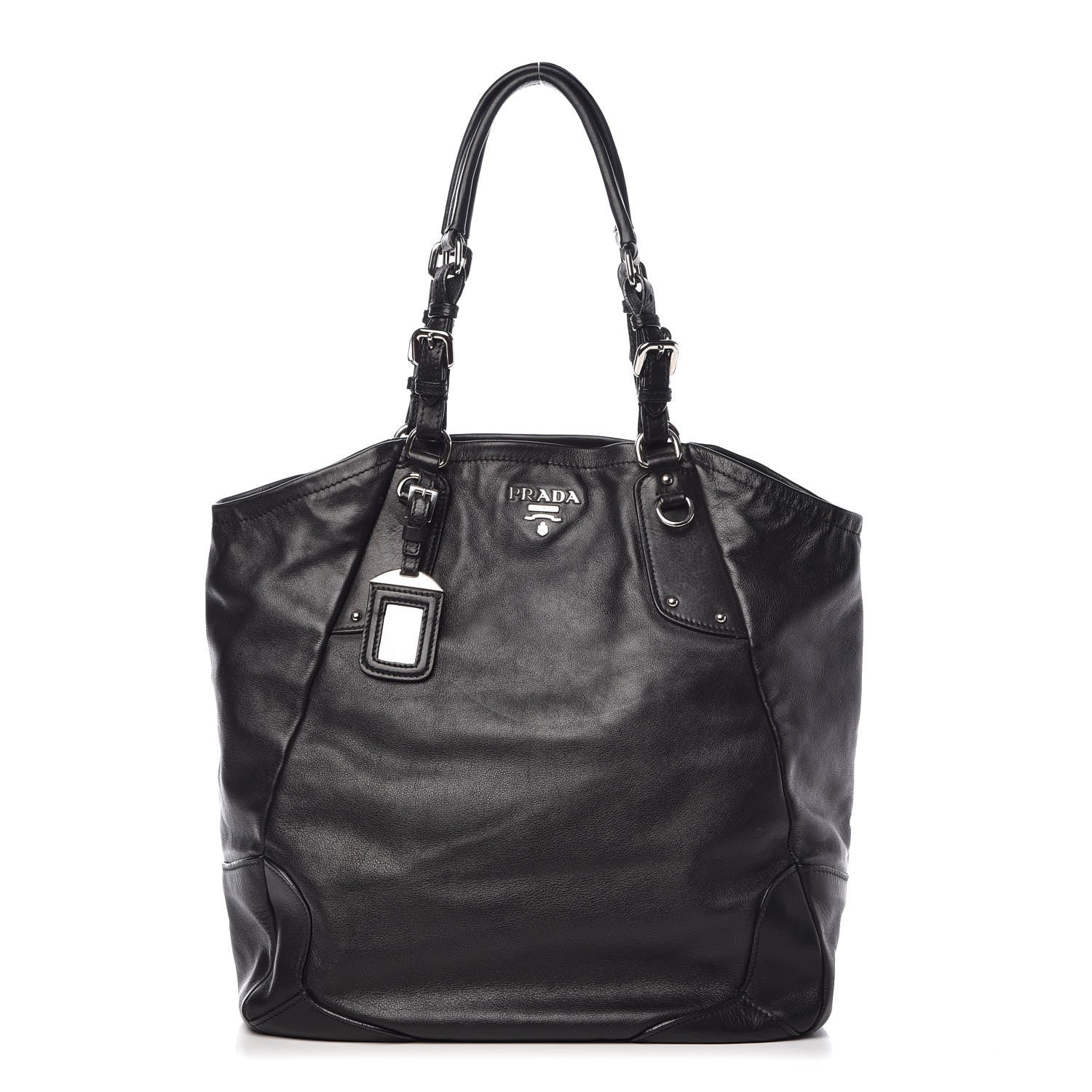 Prada Soft Calf Shoulder Bag Black 1 of 8
