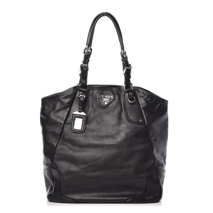 Prada Soft Calf Shoulder Bag Black 1 of 8