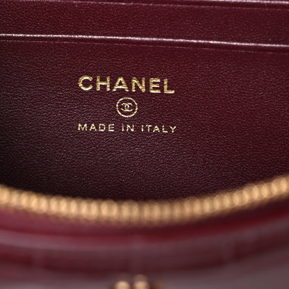Chanel Calfskin Crocodile Embossed Crococo Exoticoco Vanity With Chain Dark Burgundy 6 of 11
