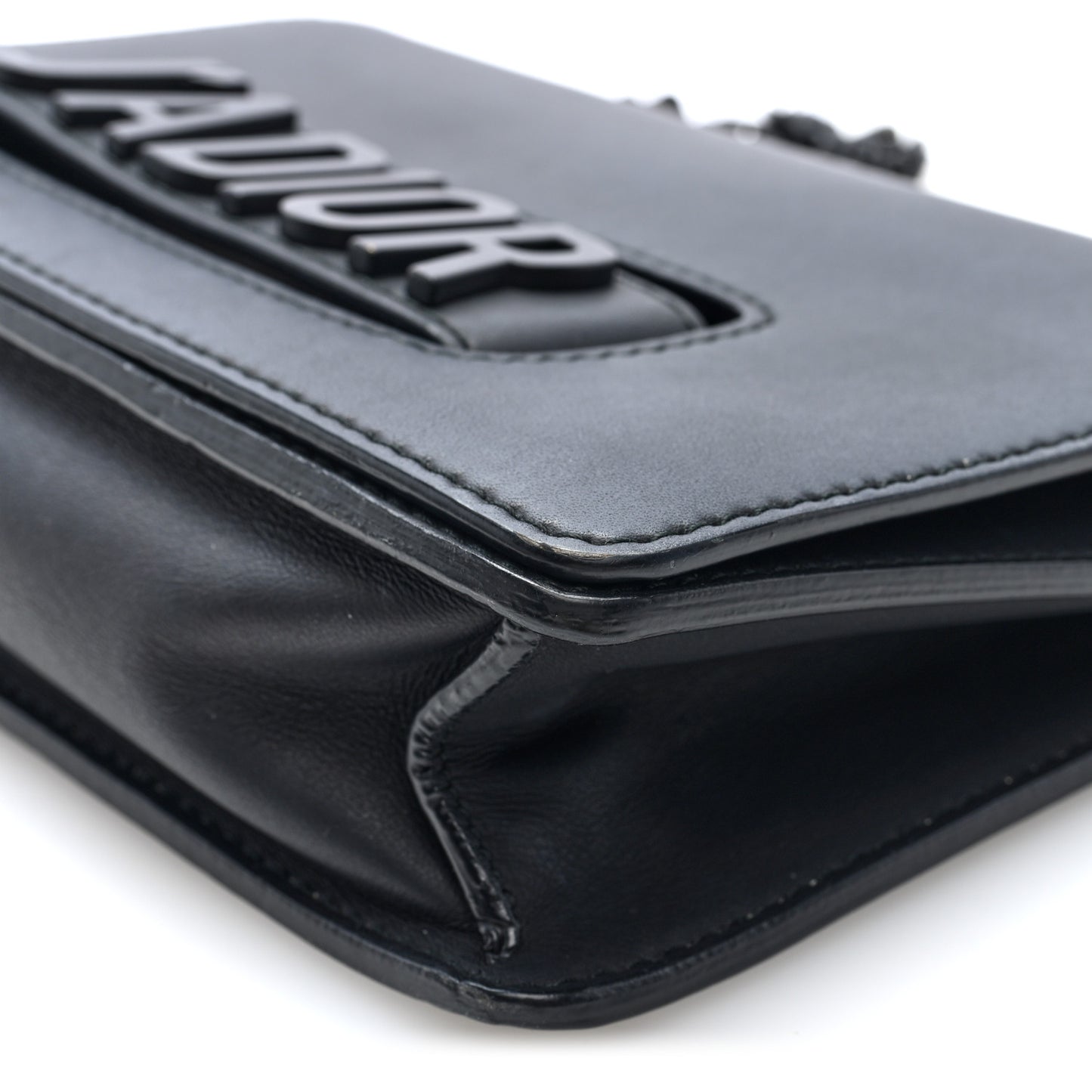 Ultra Matte Calfskin J'Adior Chain Flap Bag Black