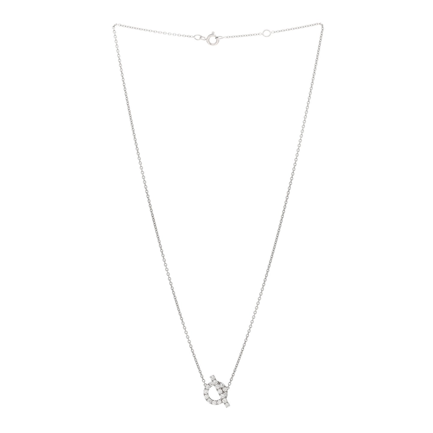 18K White Gold Diamond Finesse Pendant Necklace