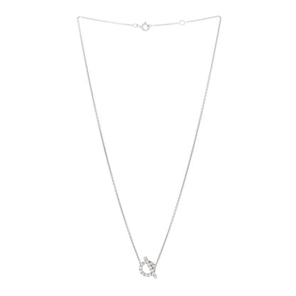 Hermes 18K White Gold Diamond Finesse Pendant Necklace 3 of 4