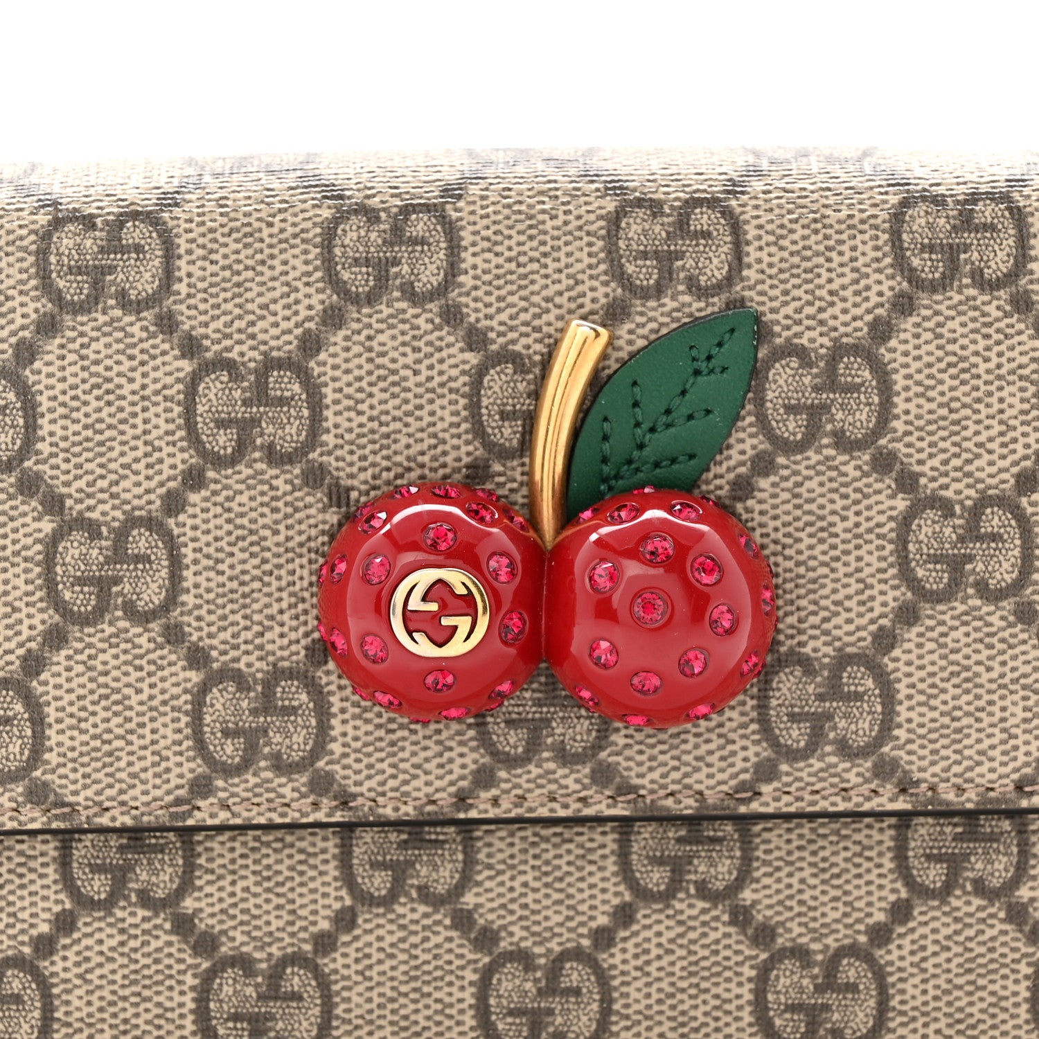 Gucci GG Supreme Monogram Mini Cherry Chain Bag 7 of 9