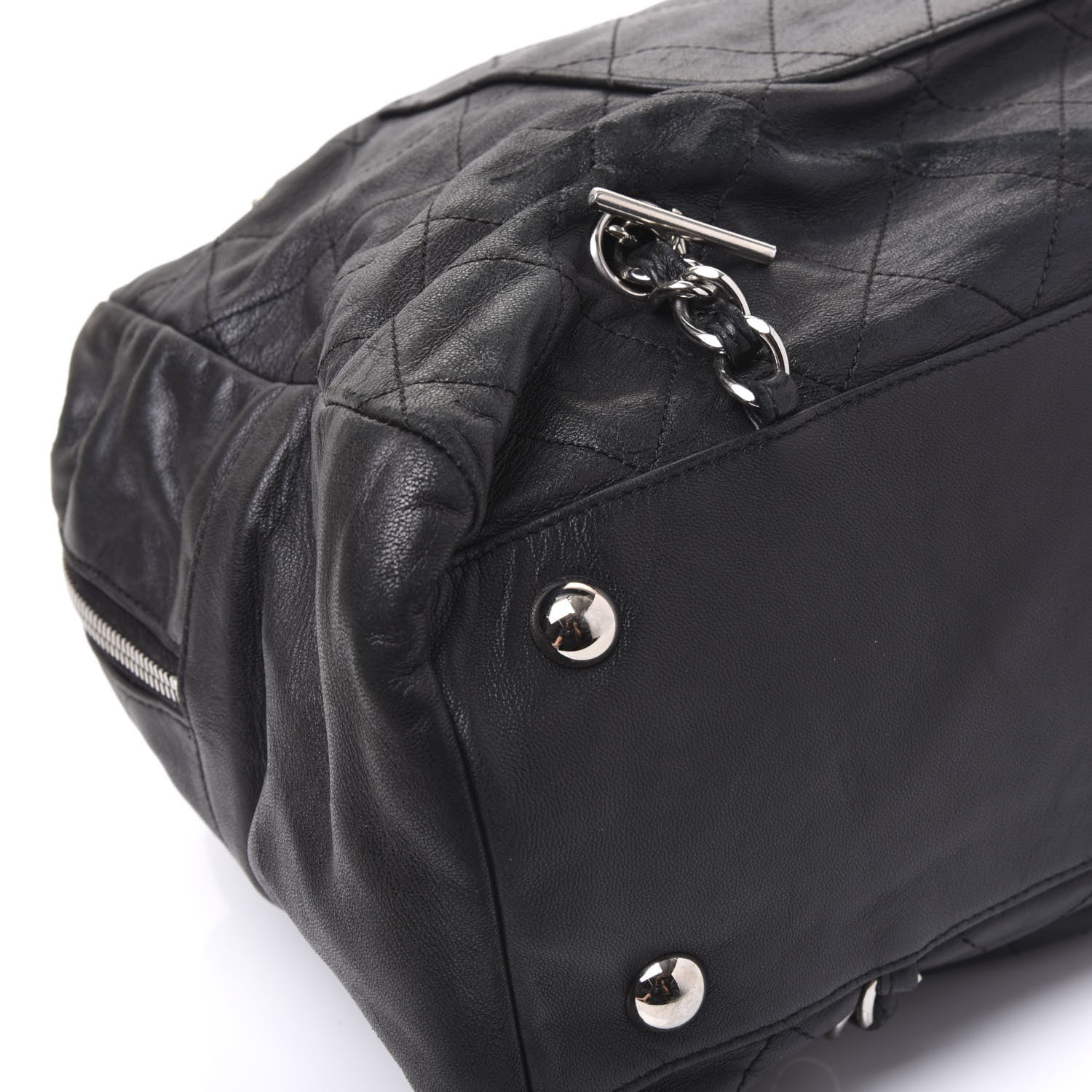 Chanel Lambskin Stitched Shoulder Bag Black 7 of 11