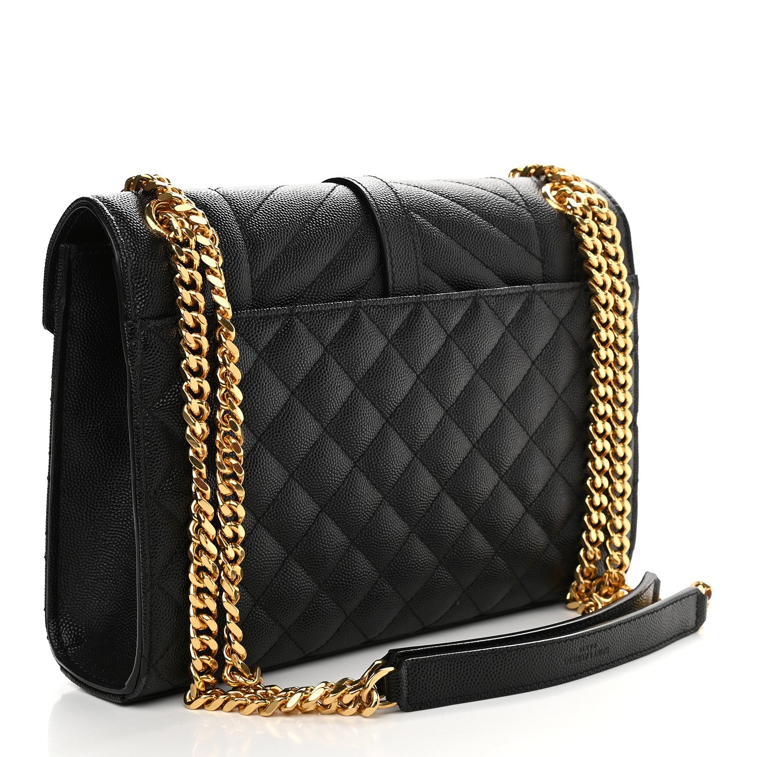 Saint Laurent Grain De Poudre Textured Mixed Matelasse Triquilt Medium Monogram Satchel Black 3 of 9