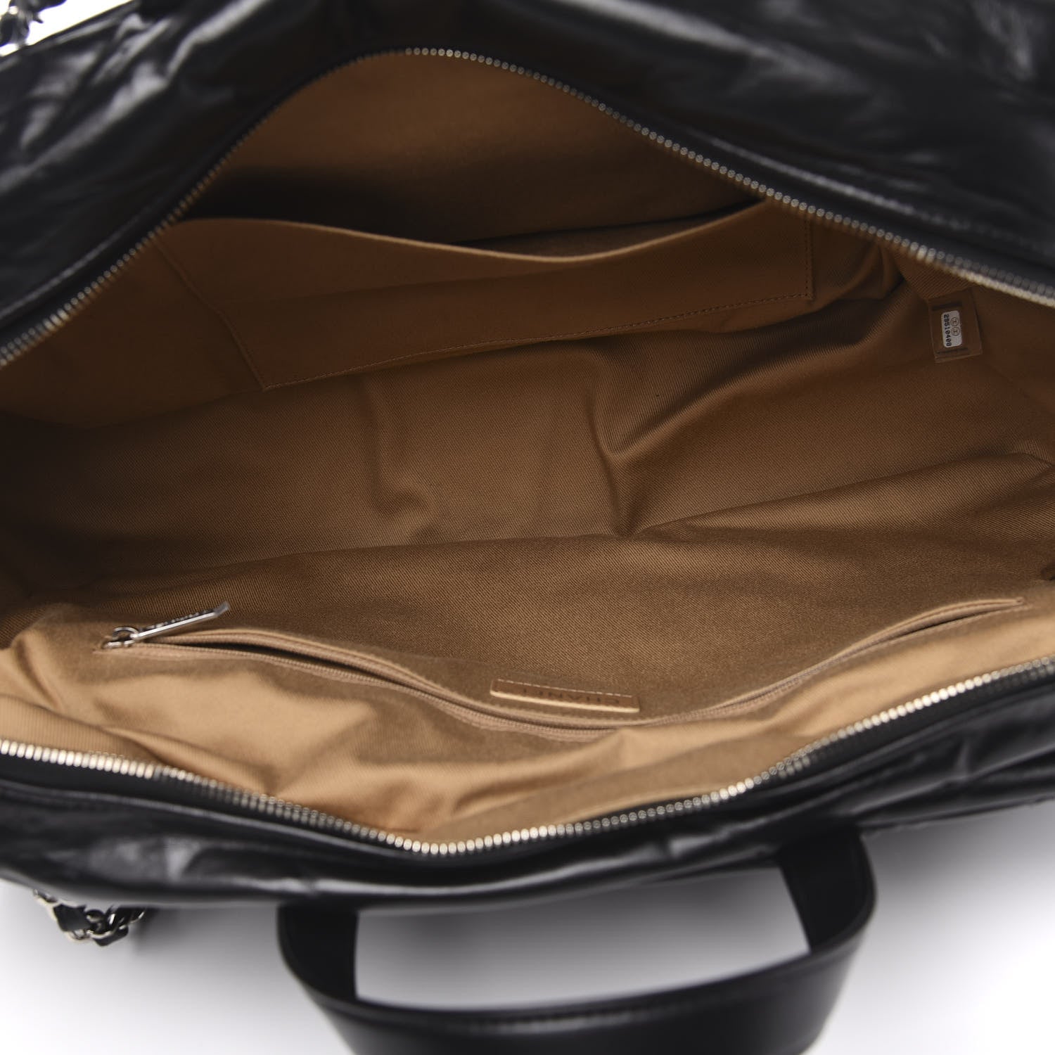 Chanel Aged Calfskin Quilted Large Express Bowling Bag Black 5 of 10