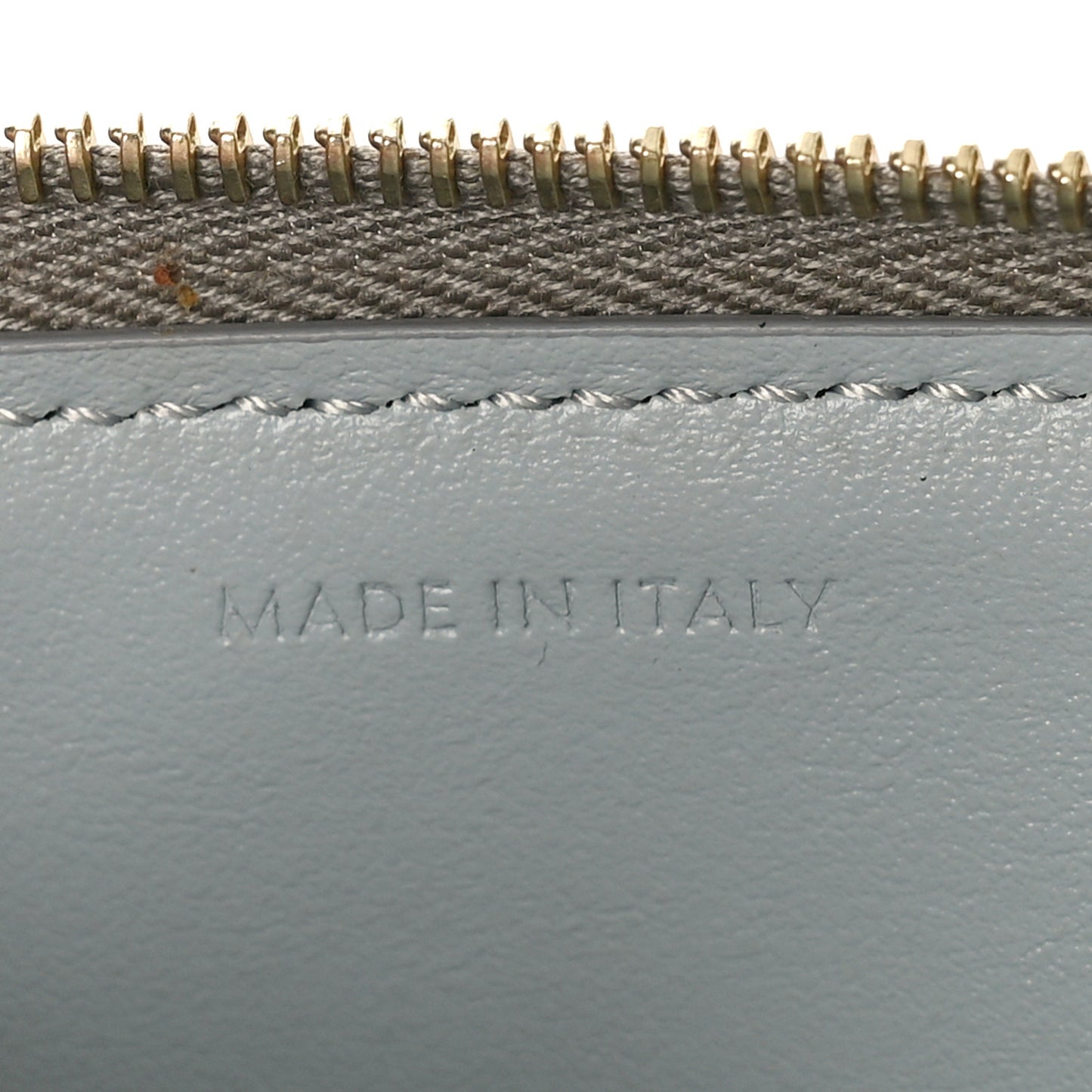 Drummed Calfskin Medium Half Zip Multifunction Wallet Coin Purse Taupe