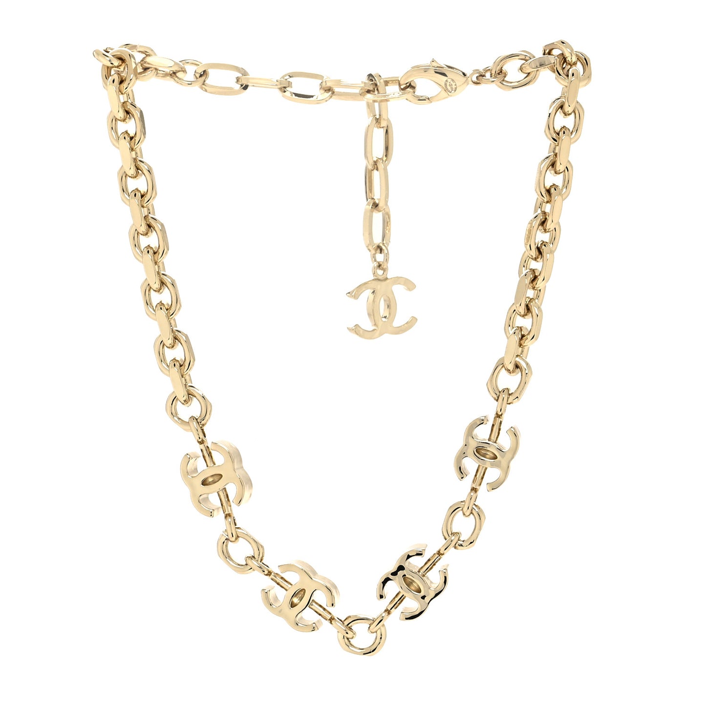 Metal CC Short Necklace Gold