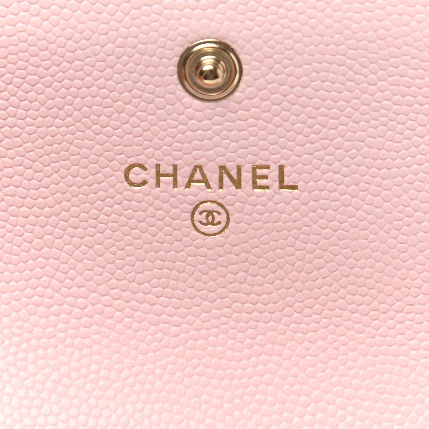 Caviar Quilted Crystal CC Flap Card Holder Pink