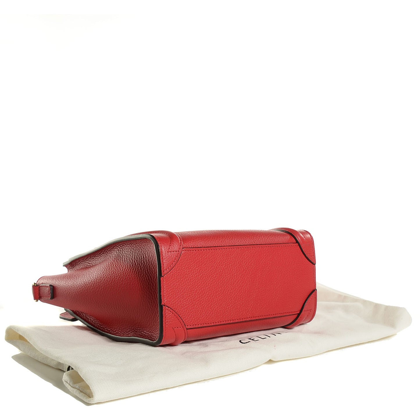 Drummed Calfskin Nano Luggage Coquelicot