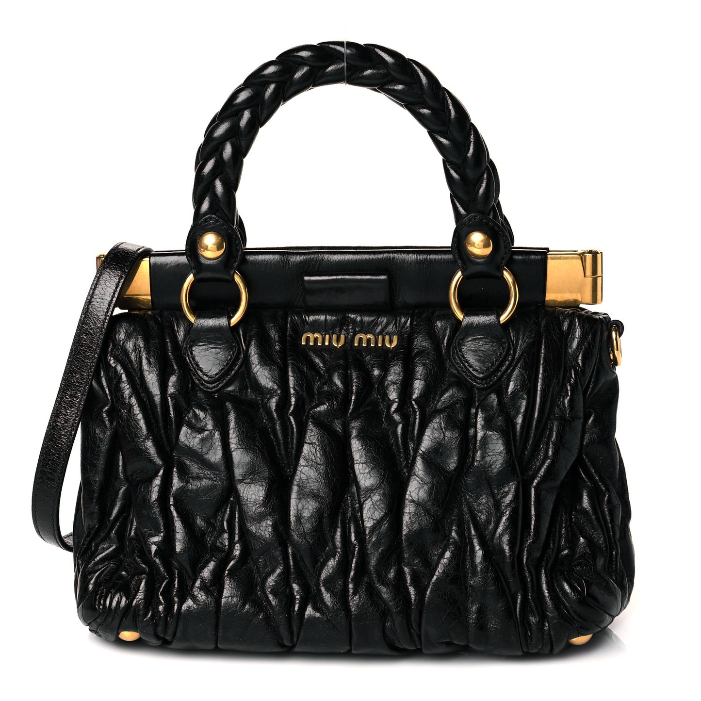 Nappa Matelasse Lux Top Handle Satchel Black