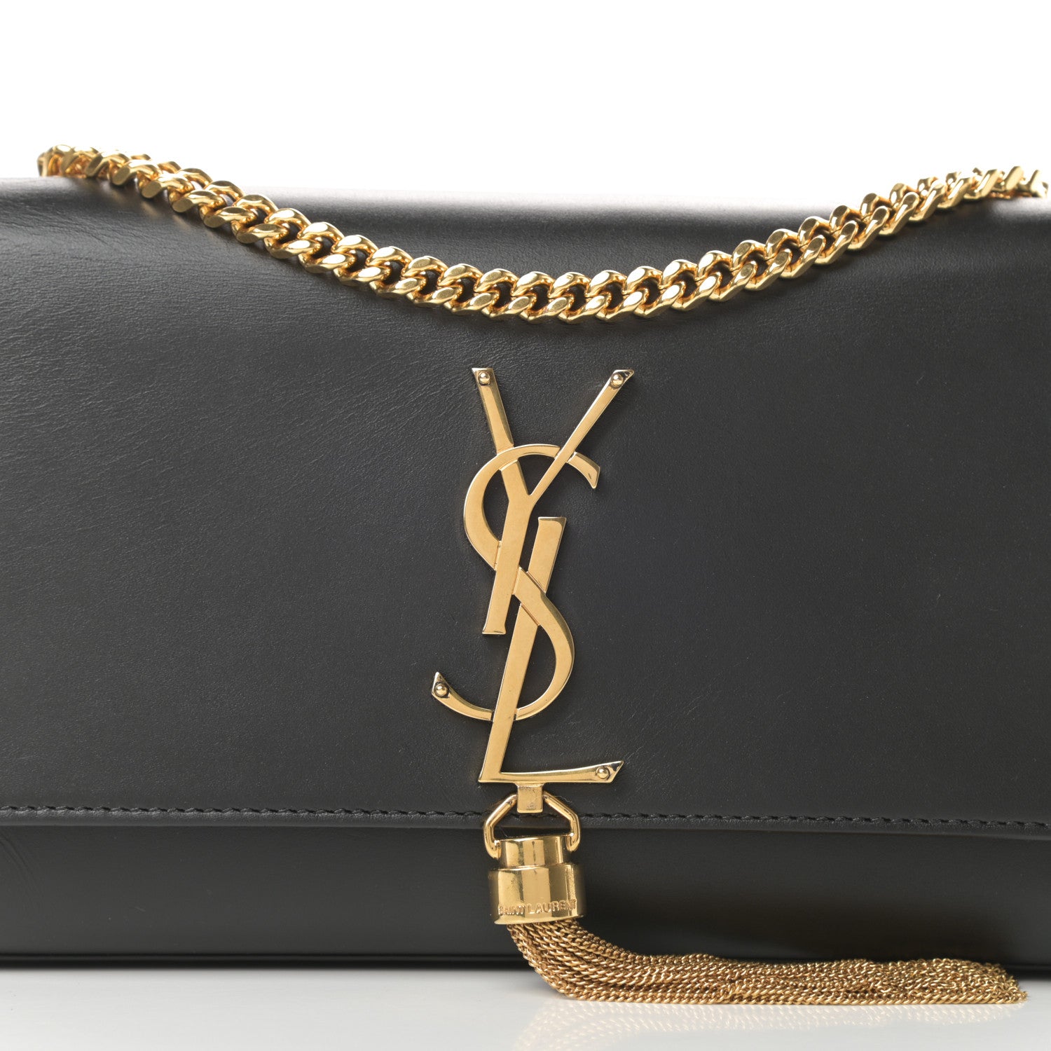 Saint Laurent Smooth Calfskin Small Classic Monogram Kate Tassel Satchel Black 8 of 12