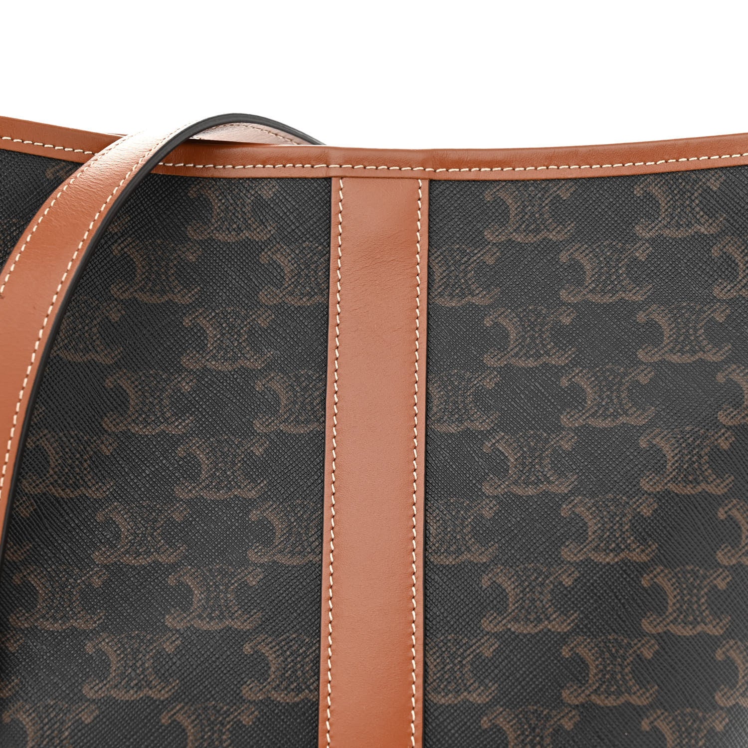 Celine Triomphe Canvas Calfskin Small Bucket Bag Tan 8 of 12
