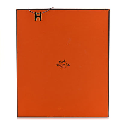 Hermes Lacquered Silver Pop H Pendant Necklace Black 8 of 8