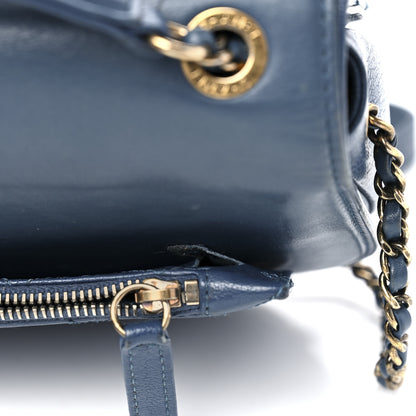 Chanel Shiny Calfskin Goatskin Quilted Small Coco Curve Messenger Flap Navy 14 of 15