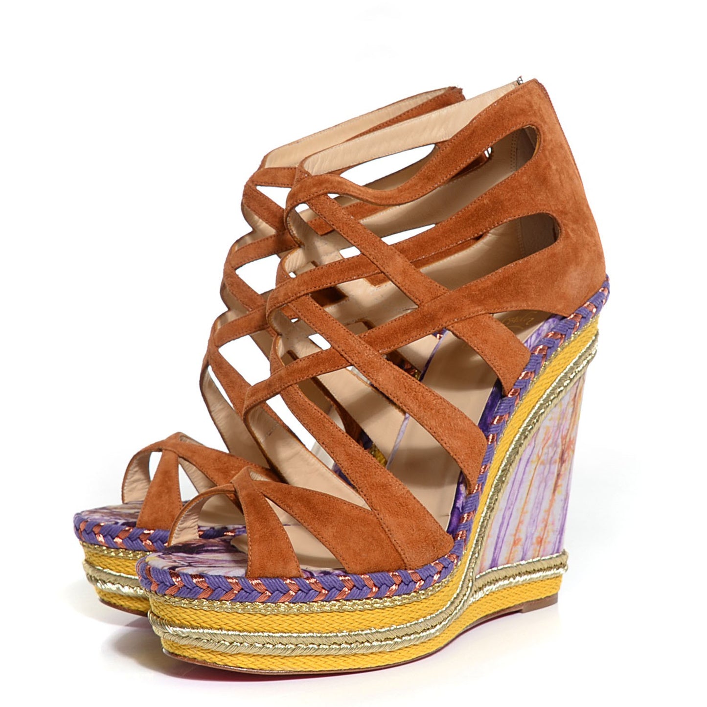Suede Tosca 140 Platform Wedge Sandals 39 Fauve