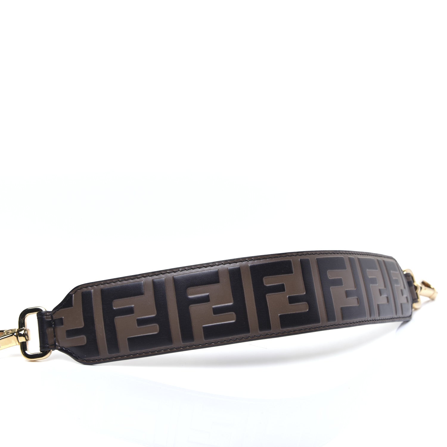 Fendi Calfskin FF 1974 Embossed Mini Strap You Maya Black 5 of 8