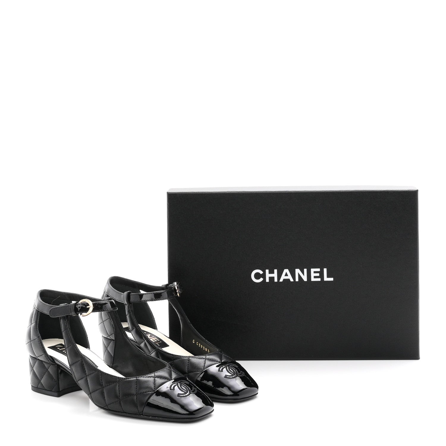 Chanel Lambskin Patent Quilted Cap Toe Mary Jane Flats 36 Black 10 of 10