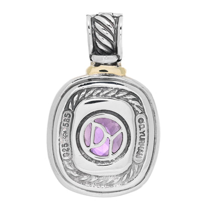 David Yurman Sterling Silver 14K Yellow Gold Amethyst 10mm Albion Pendant 3 of 3