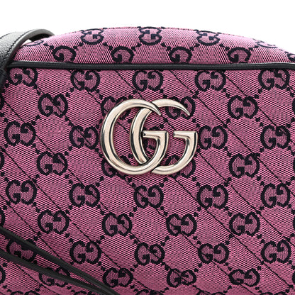 Gucci Monogram Multicolor Matelasse Diagonal Small GG Marmont Chain Shoulder Bag Pink Blue 8 of 8