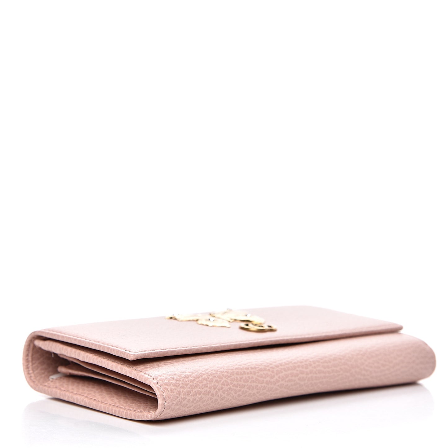 Dollar Calfskin Garden Continental Wallet Perfect Pink