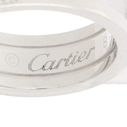 Cartier 18K White Gold Diamond 6.5mm Logo De Cartier Ring 52 6 7 of 7
