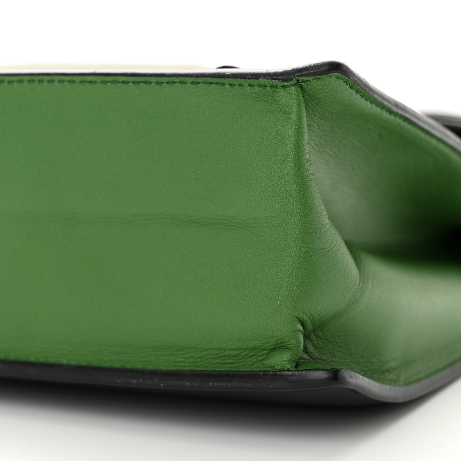 Salvatore Ferragamo Calfskin Colorblock Marisol Top Handle Shoulder Bag Black Green White 9 of 10
