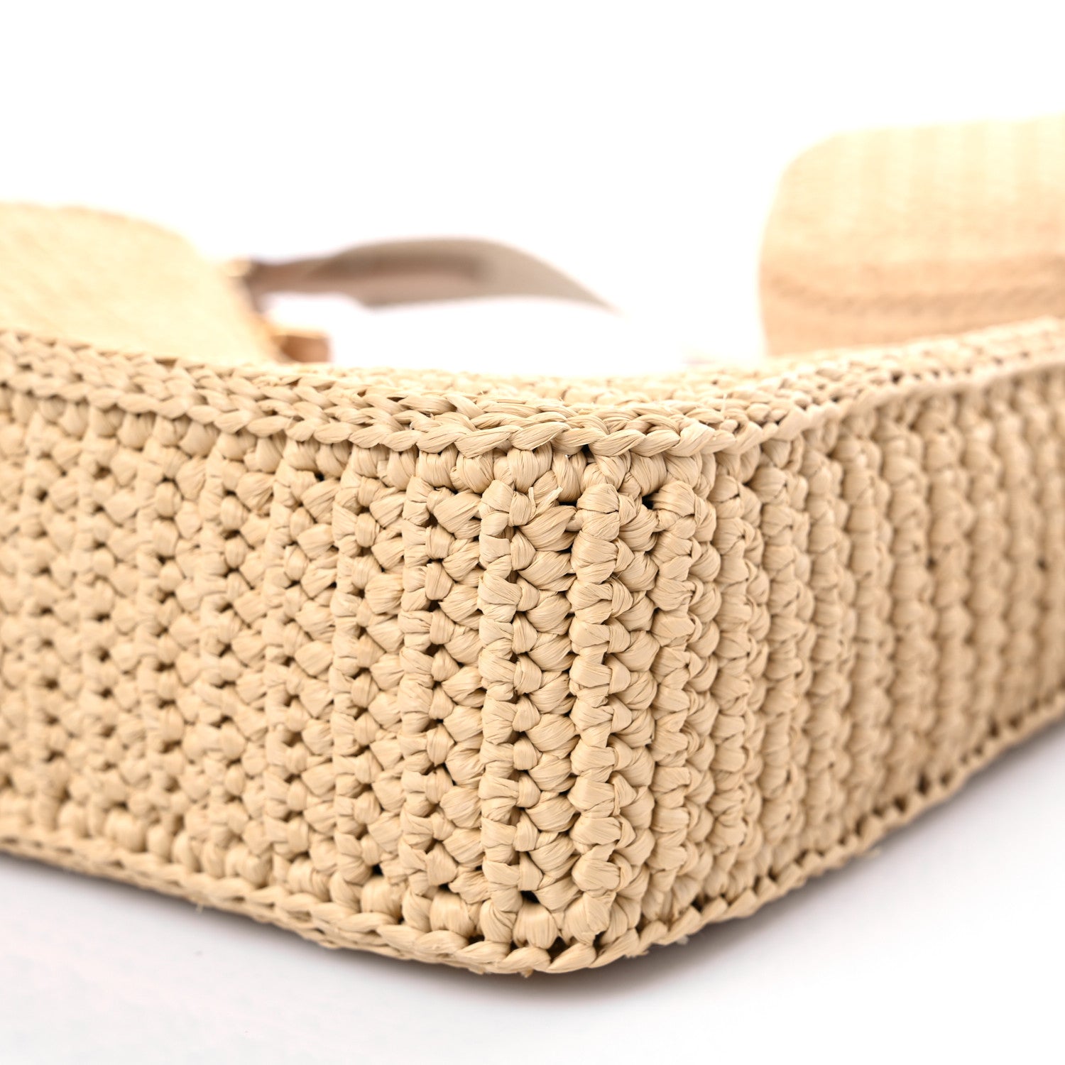 Prada Yarn Raffia Effect Crochet Re-Edition 2005 Shoulder Bag Naturale 8 of 8