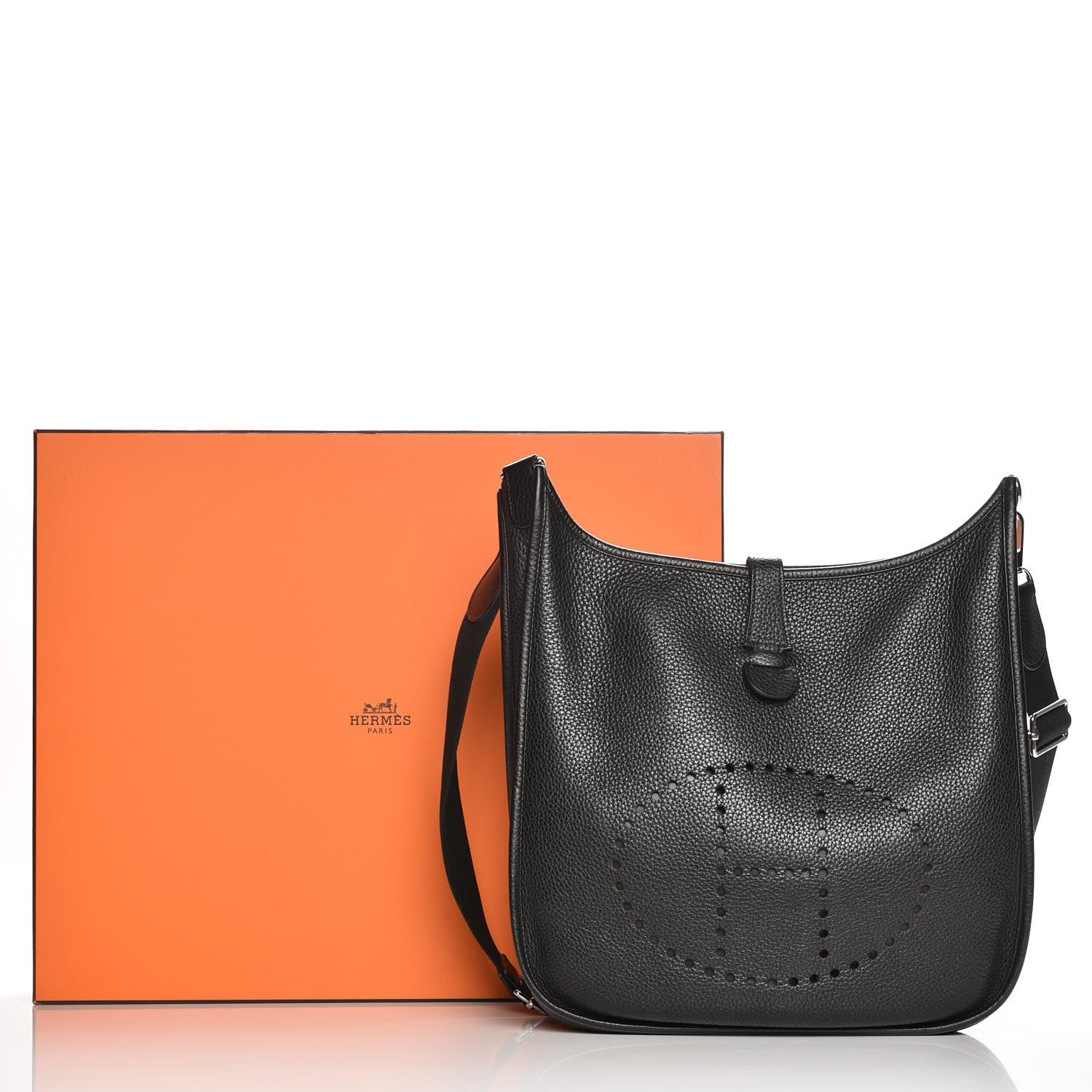 Hermes Taurillon Clemence Evelyne III GM Black 8 of 8