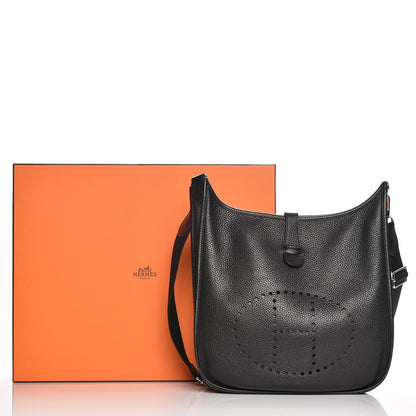 Hermes Taurillon Clemence Evelyne III GM Black 8 of 8