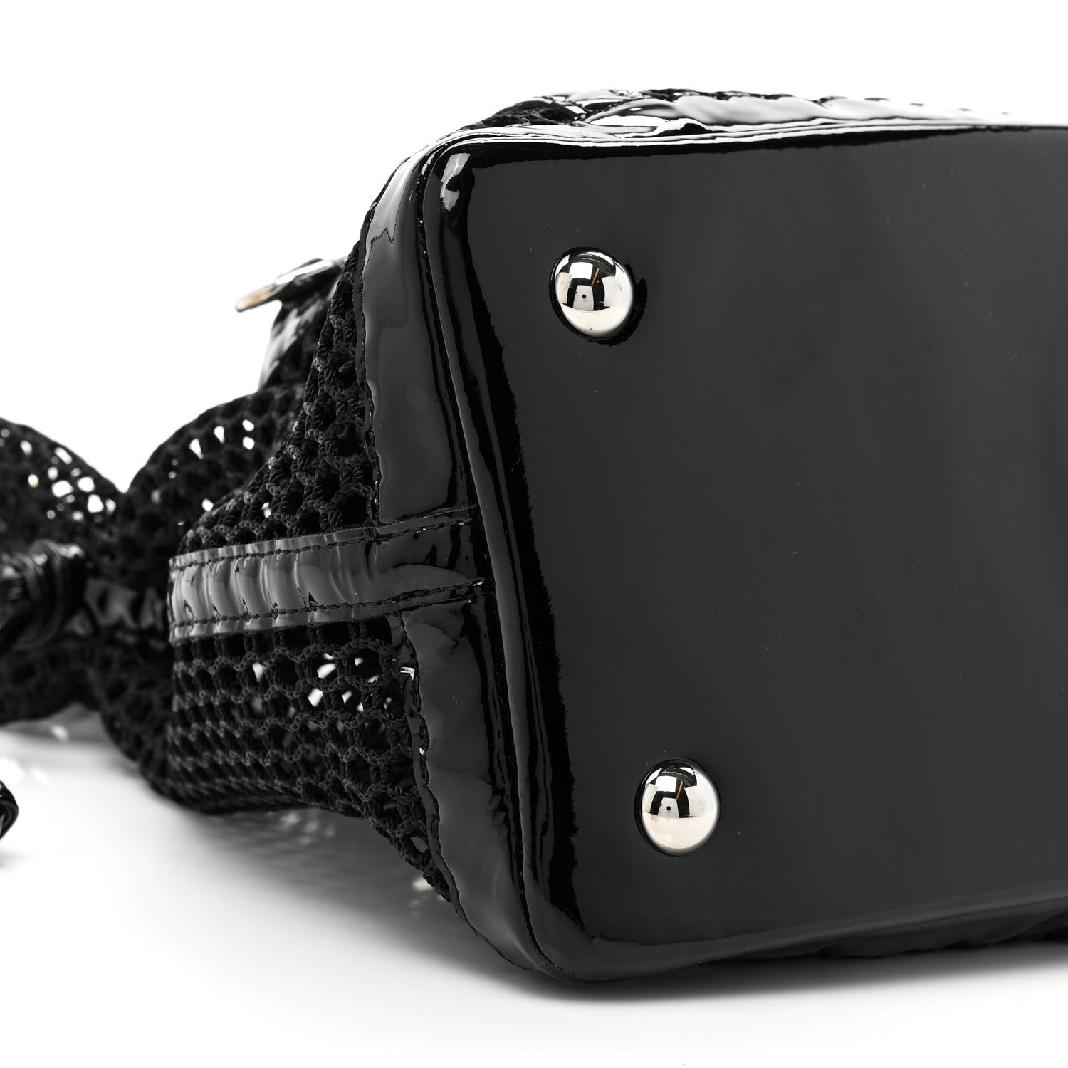 Chanel Patent Net Large La Madrague Tote Black 15 of 16