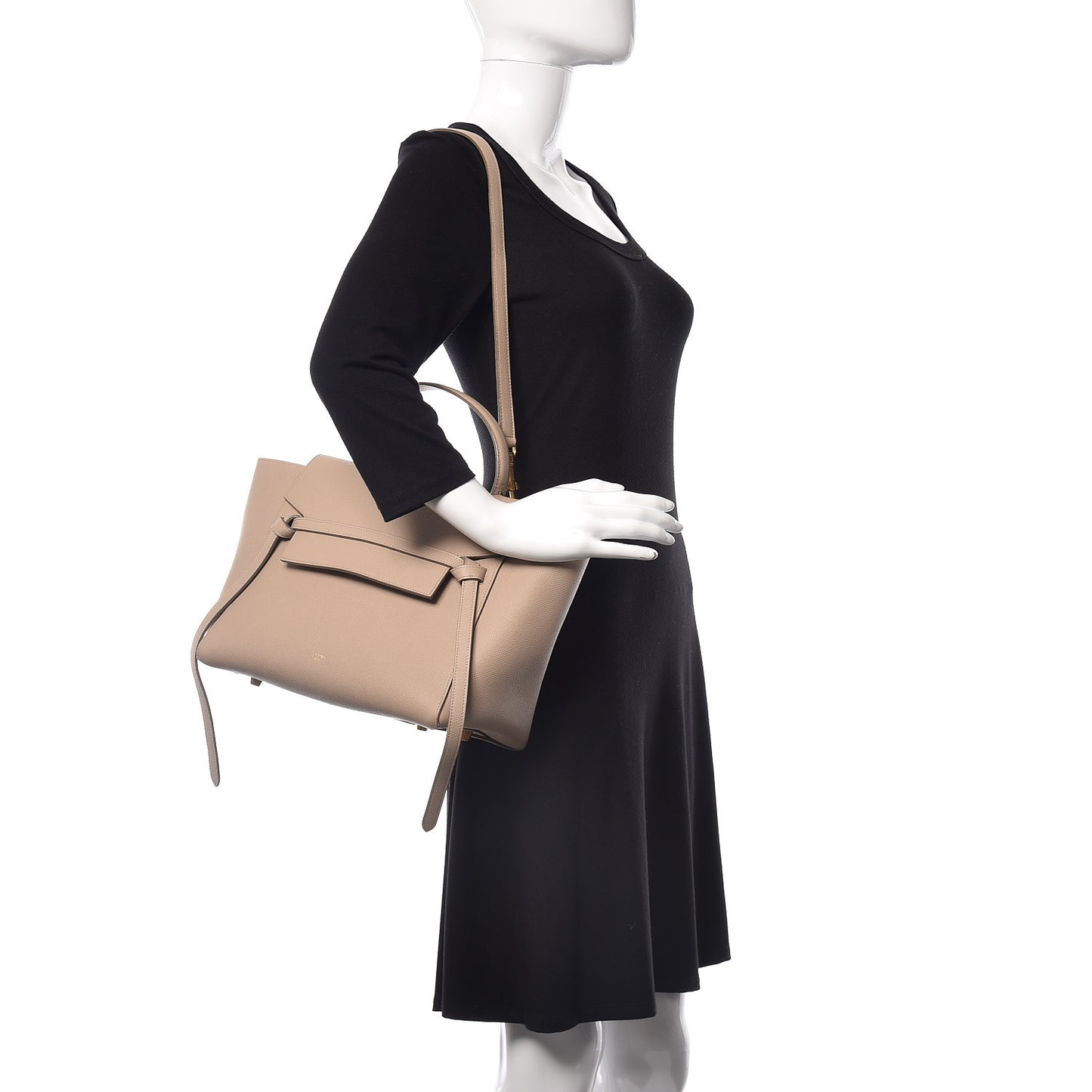 Grained Calfskin Mini Belt Bag Light Taupe