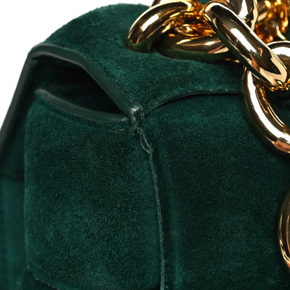 Bottega Veneta Suede Maxi Intrecciato Padded Chain Cassette Crossbody Bag Emerald Green 10 of 10