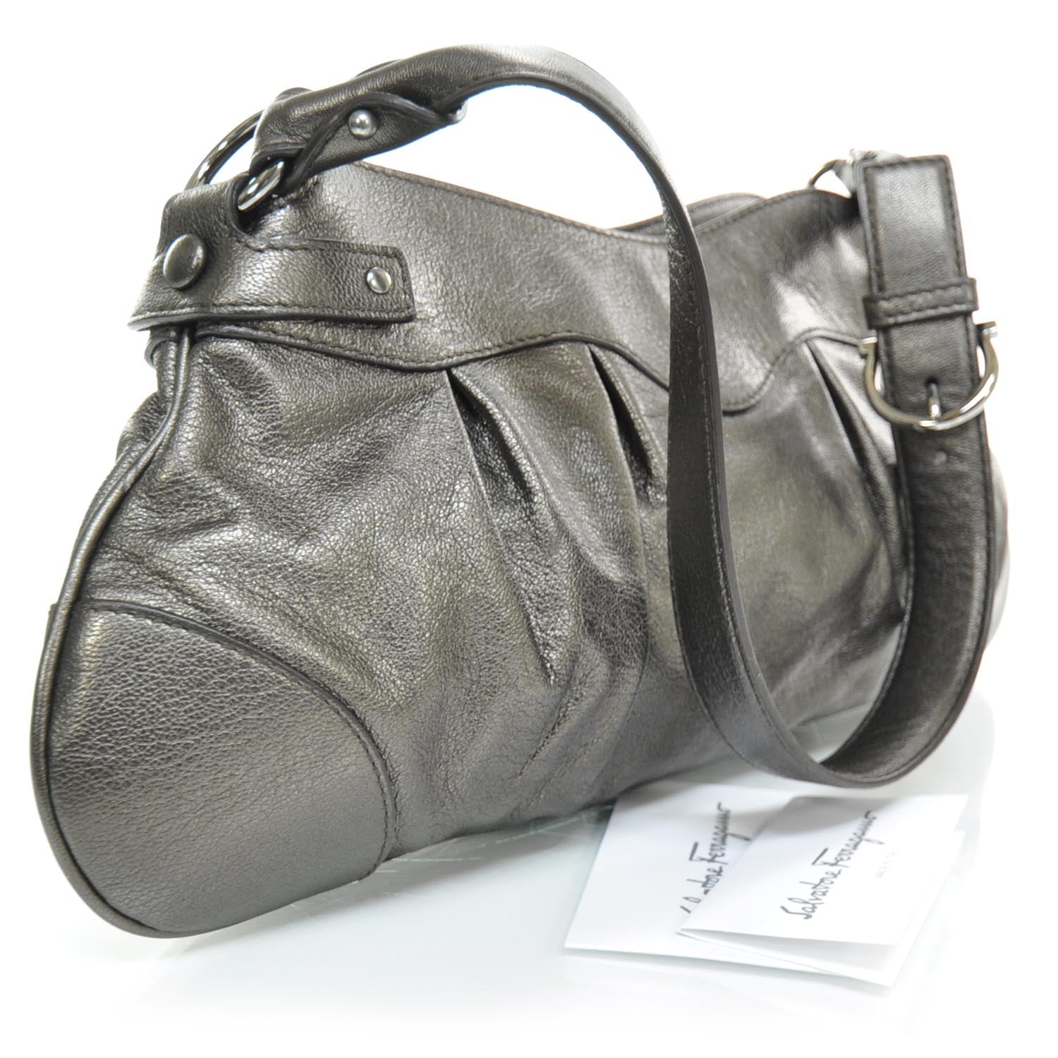 FASHIONPHILE SALVATOREFERRAGAMOLeatherSmallMarisaMetallic 2 of 8