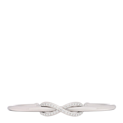 Tiffany 18K White Gold Diamond Infinity Cuff Bracelet 1 of 4