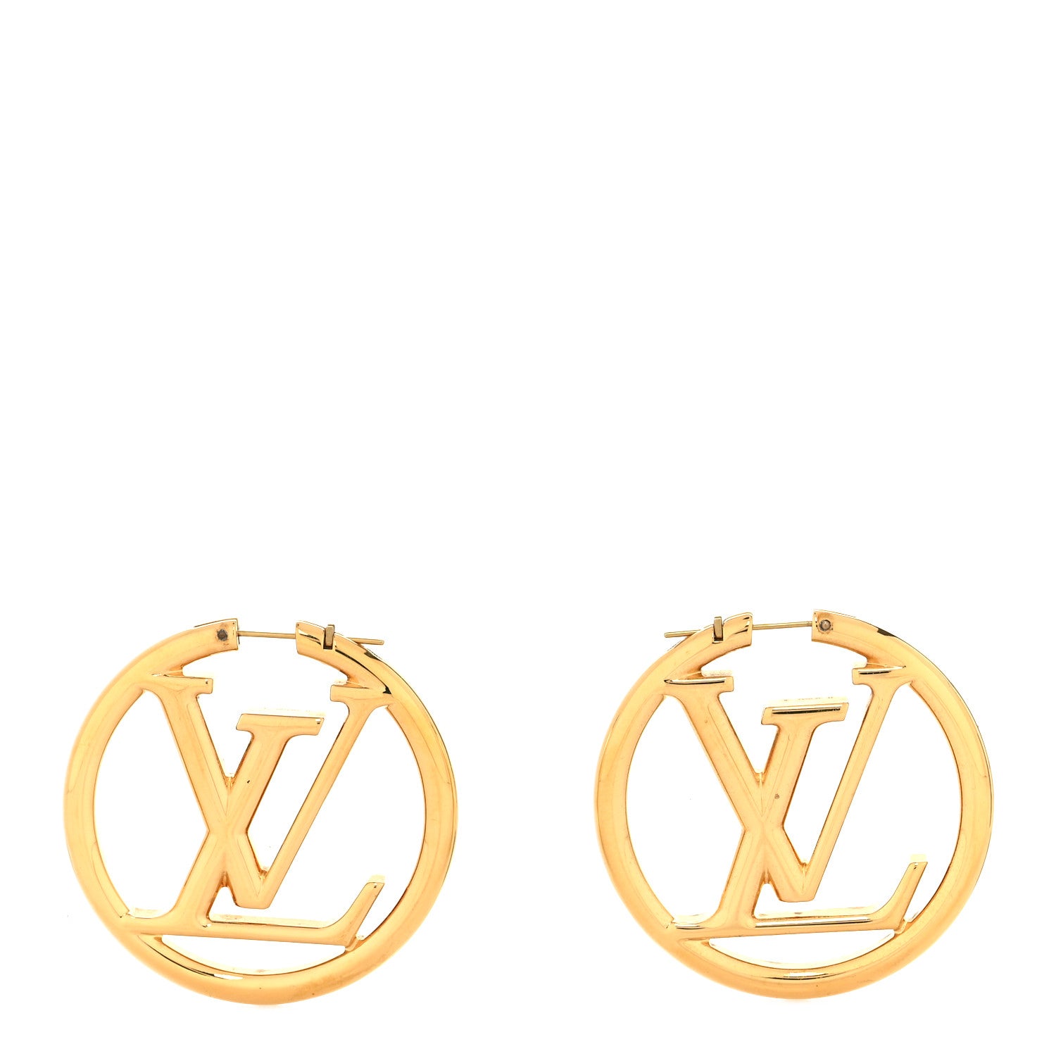 Louis Vuitton Metal Louise Hoop Earrings Gold 1 of 4