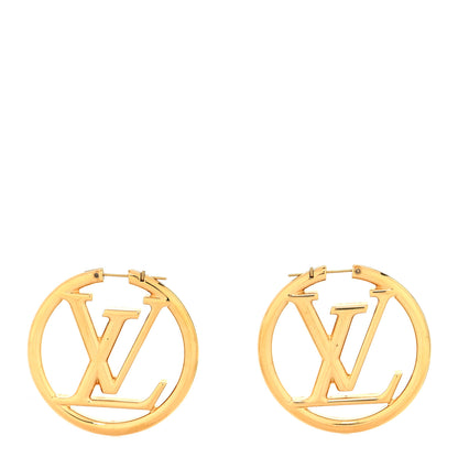 Louis Vuitton Metal Louise Hoop Earrings Gold 1 of 4