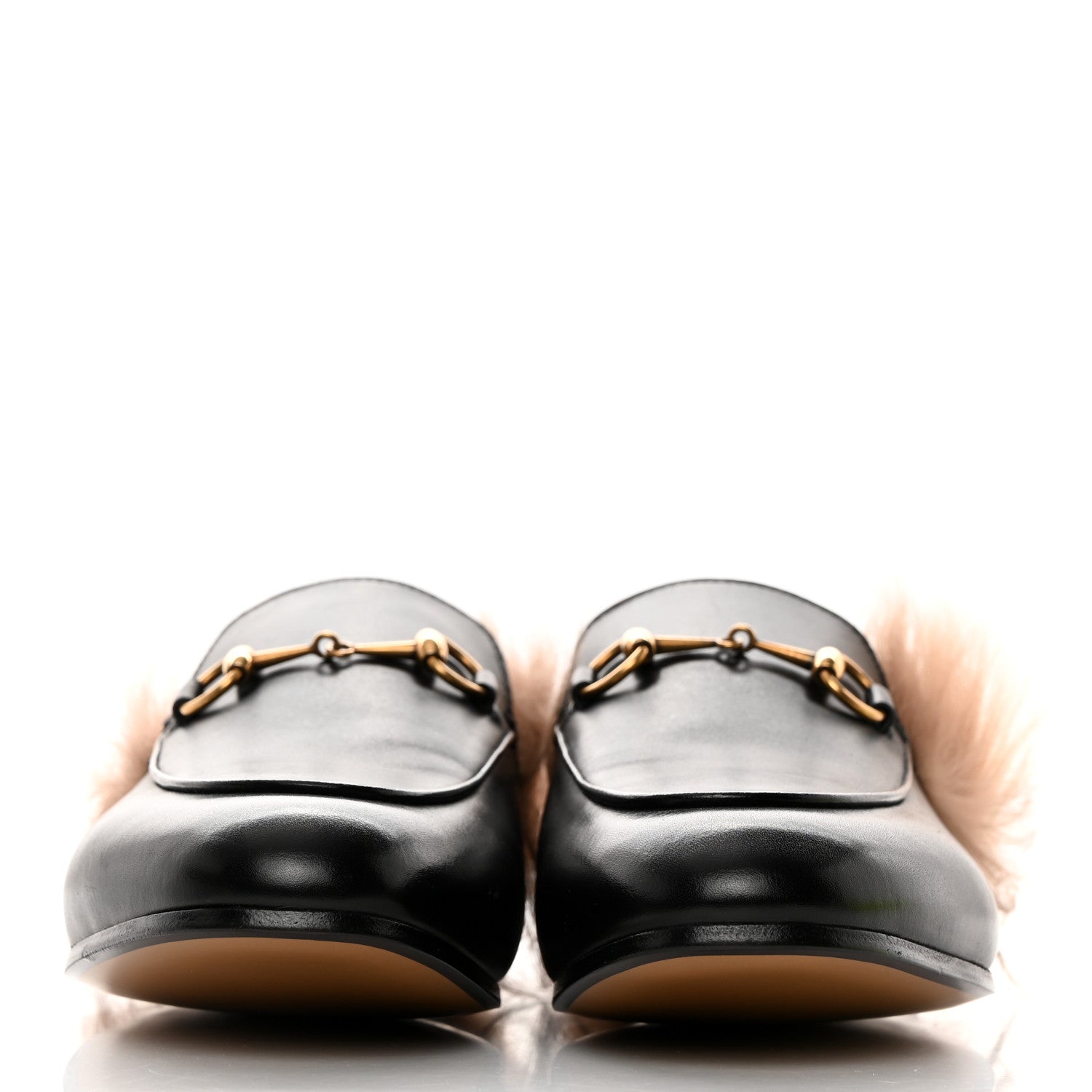 Gucci Calfskin Fur Womens Princetown Slippers 39 Black 2 of 8