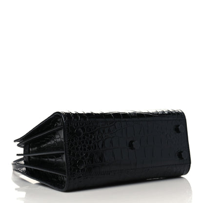 Saint Laurent Calfskin Crocodile Embossed Nano Sac De Jour Black 4 of 6