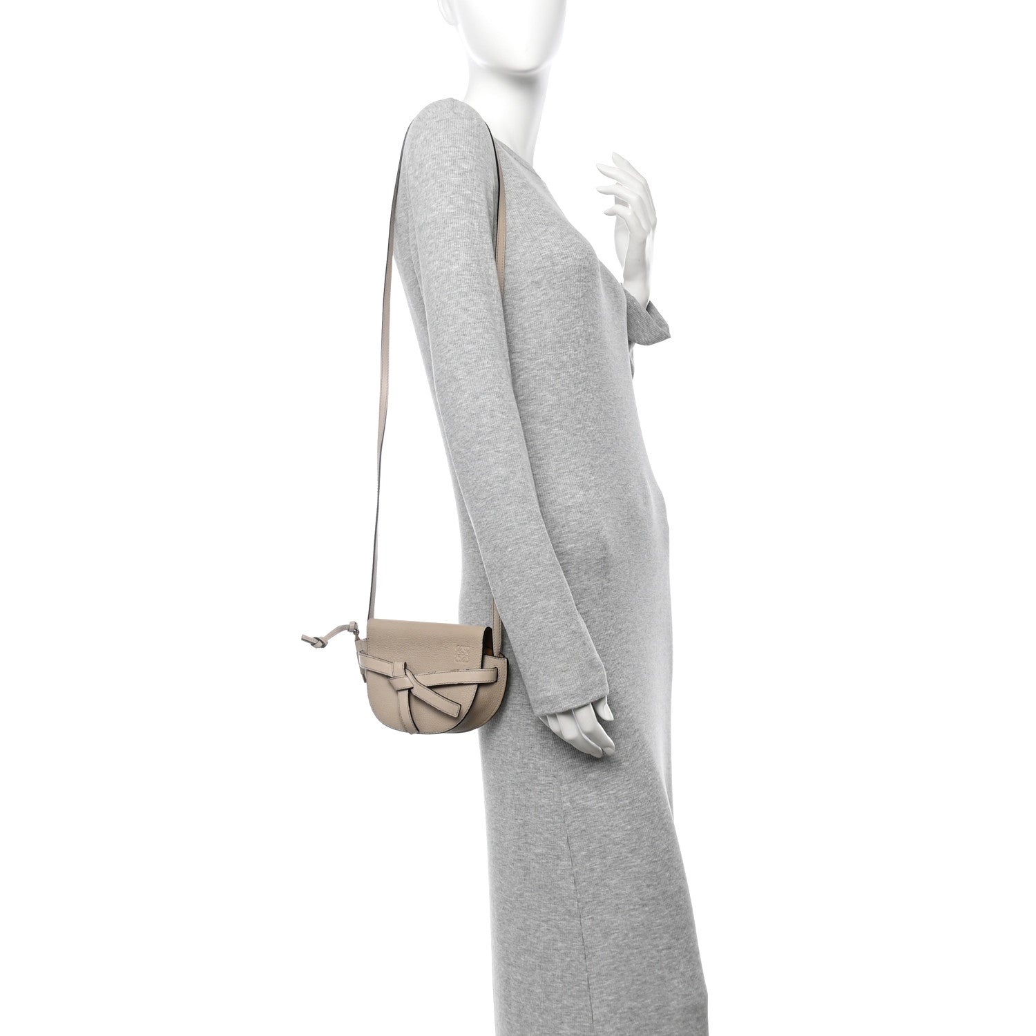 Loewe Grained Calfskin Mini Gate Crossbody Bag Light Oat 2 of 14