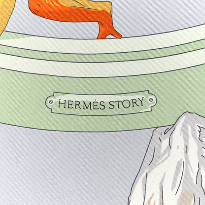 Hermes Silk Story 90 Scarf Bleu Glacier Rose Multicolor 2 of 4