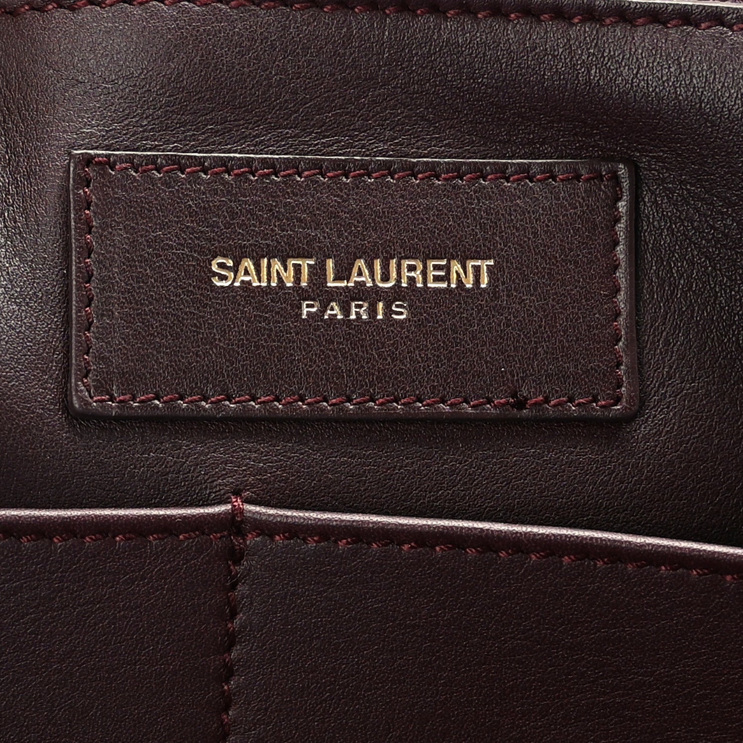 Saint Laurent Calfskin Small Classic Y Cabas Bordeaux 6 of 10