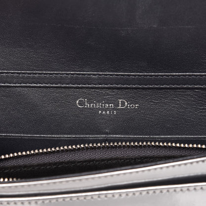 Christian Dior Metallic Patent Micro-Cannage Diorama Wallet on Chain Pouch Silver 6 of 8