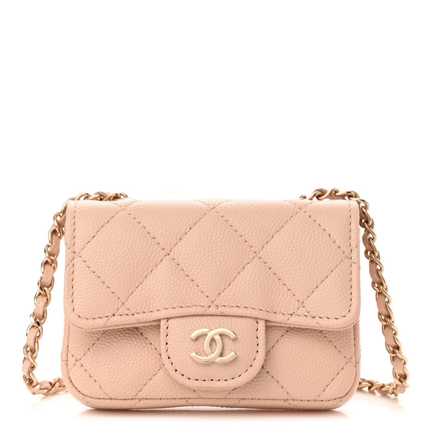 Chanel Caviar Quilted Mini Chain Belt Bag Light Beige 1 of 10