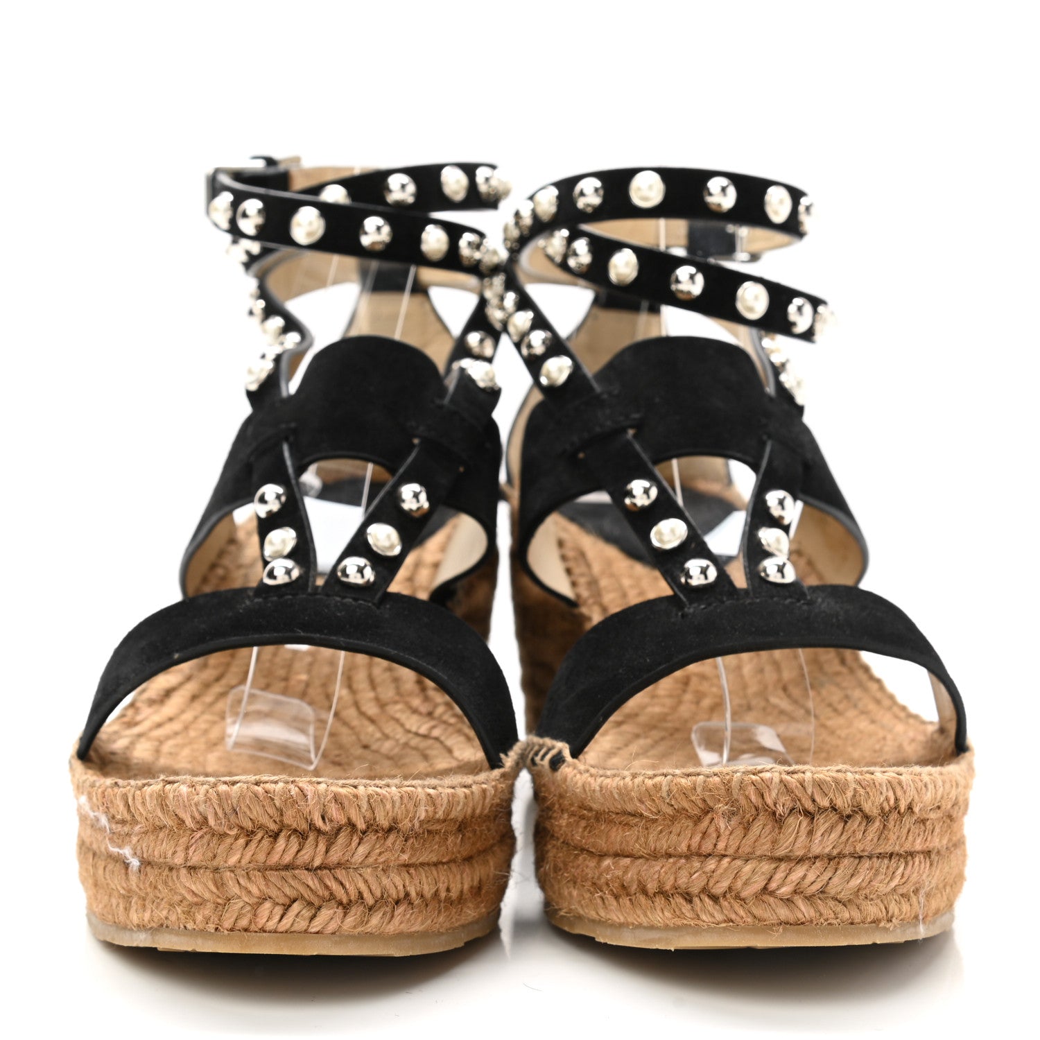 Jimmy Choo Suede Embellished Danica Espadrilles 40.5 Black 2 of 8