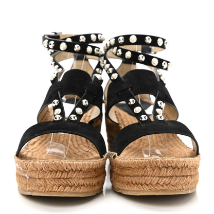 Jimmy Choo Suede Embellished Danica Espadrilles 40.5 Black 2 of 8