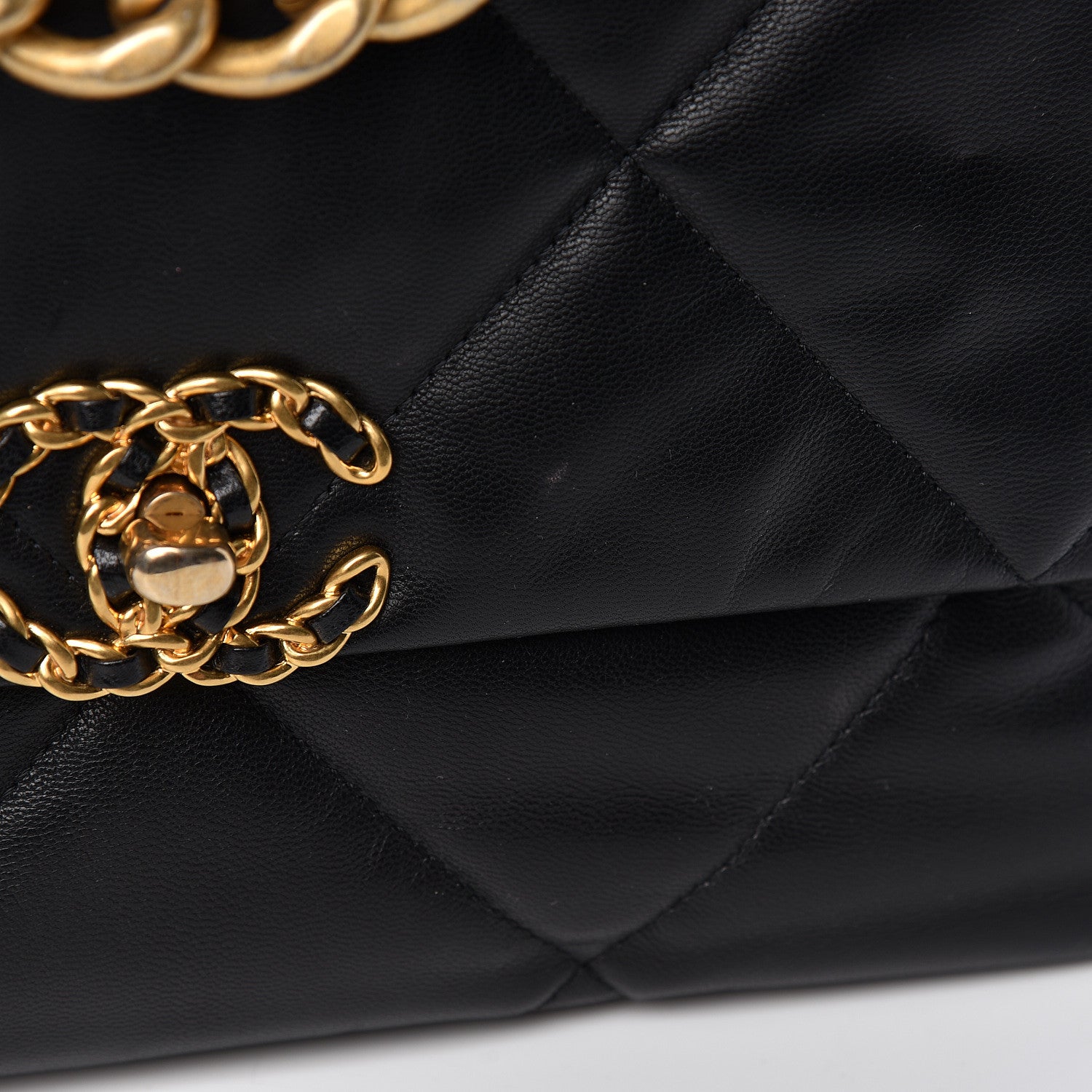 Chanel Lambskin Quilted Large 19 Flap Black 11 of 12